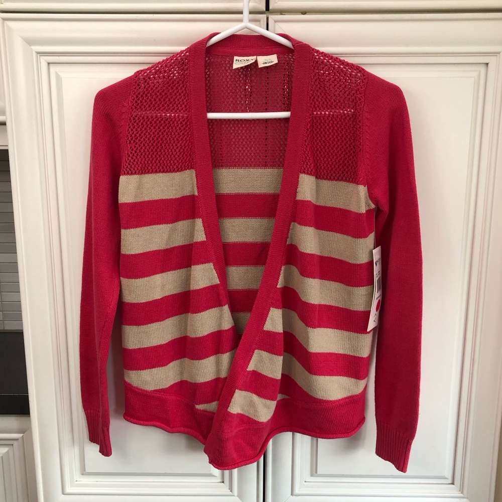 NWT Roxy Girls striped cardigan